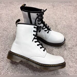 Dr. Martens White Smooth Leather Boots